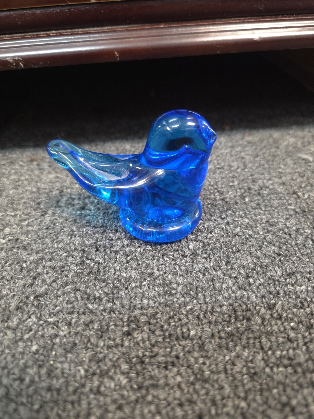 Blue Bird Of Happiness Glass Bird Figurine Decorative Ornament Signed